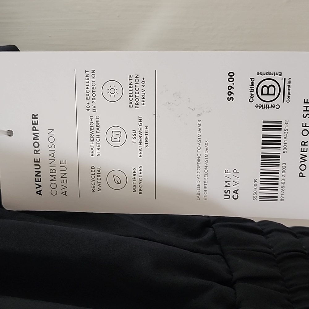 Athleta Avenue Romper In Black NWT - Picture 7 of 7